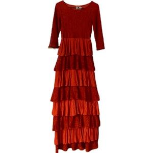 Dainty Jewells Burnt orange ruffle dress!